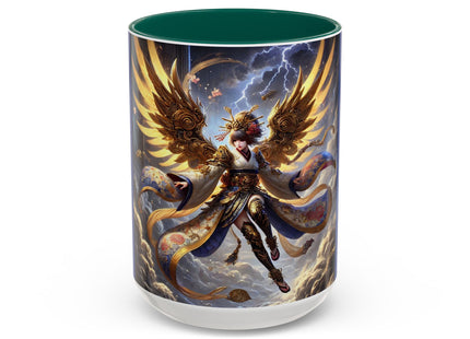 Valkyrie Descending Through Storm Colorful Mugs (11oz, 15oz)