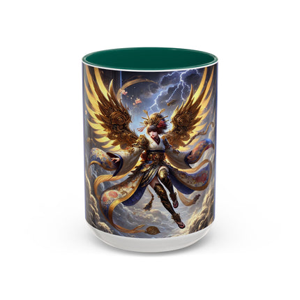 Valkyrie Descending Through Storm Colorful Mugs (11oz, 15oz)