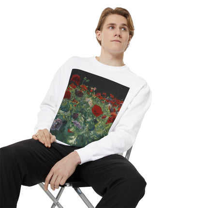 Poppies (A Study of Poppies for Carnation, Lily, Lily, Rose) by John Singer Sargent Unisex Garment-Dyed Sweatshirt