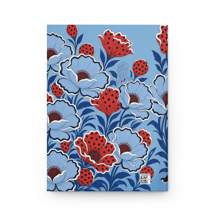 🎈🌺 The Blue Garden Balloon Fantasy Hardcover Journal – Art Deco Floral Whimsy