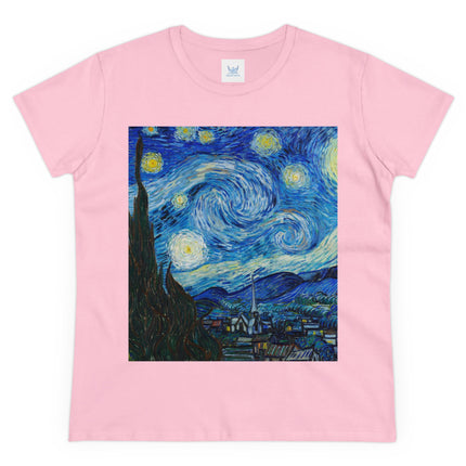 The Starry Night by Vincent Van Gogh Women's Midweight Cotton Tee