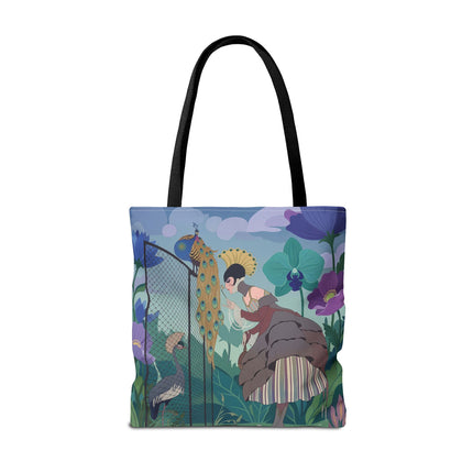 🦚🌸 The Lady Of The Peacock Garden Tote Bag – Art Deco Floral Fantasy
