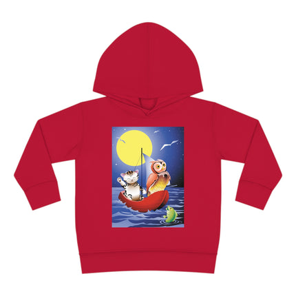 Embarking on a Moonlit Journey Toddler Pullover Fleece Hoodie