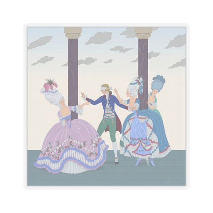 🎭🌸 Blindman’s Bluff Kiss-Cut Stickers – Rococo Courtship Whimsy