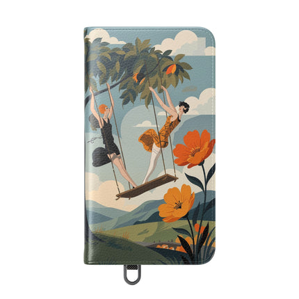 🌳🌺 The Ladies Of The Garden Swing Flip Case – Art Deco Floral Adventure