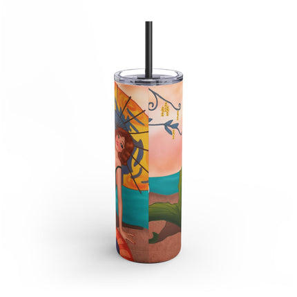 Mermaid with Parasol and Cupid by George Barbier Skinny Matte Tumbler, 20oz