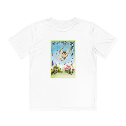 Spring Fairy's Floral Swing Youth Competitor Tee – Garden Magic & Whimsical Adventure