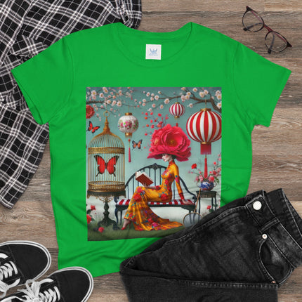 Reading In A Painted Garden Cotton Tee