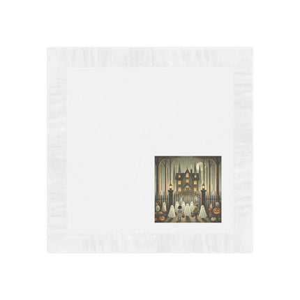 Ghostly Welcome – A Halloween Night White Coined Napkins