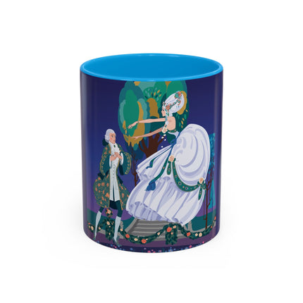 Moonlit Garden Waltz Colorful Mug (11oz, 15oz) – Rococo Romance, Garden Elegance & Enchanted Dance