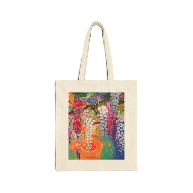 Golden Wisteria Elegance Cotton Canvas Tote Bag