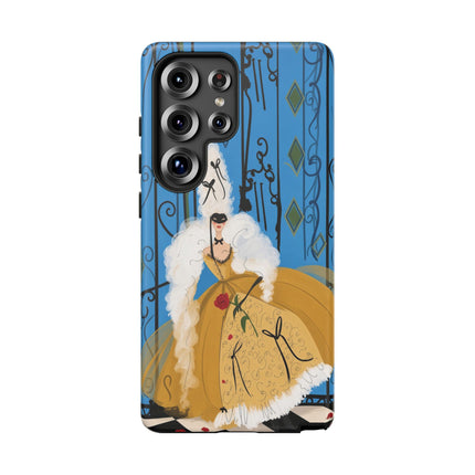 🎭🌹 The Lady At The Masquerade Gates Phone Case – Art Deco Fashion Illustration