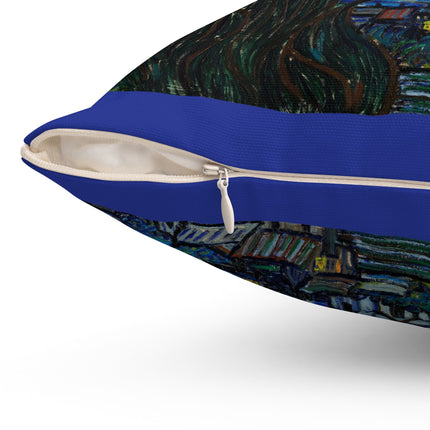 The Starry Night by Vincent Van Gogh Spun Polyester Square Pillow