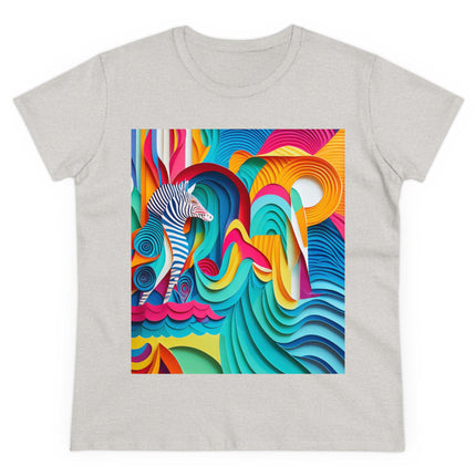 Surfing Zebra Women's Midweight Cotton Tee