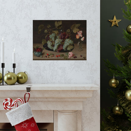 Still-life with Grapes, Flowers, & Berries by Isaak Soreau Matte Horizontal Posters