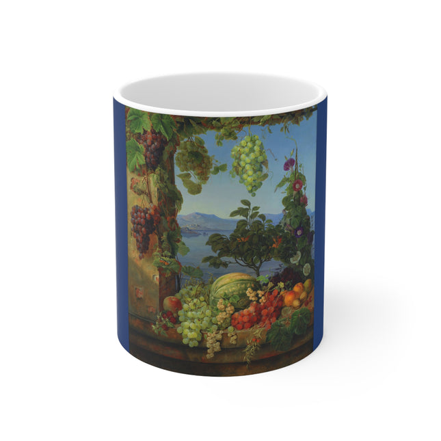 Fruits In An Italian Landscape by Christine Løvmand Ceramic Mug 11oz