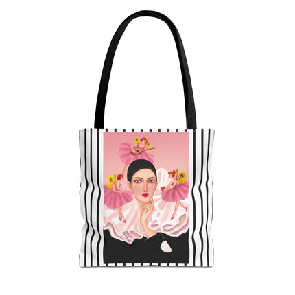 Pierrot & Fairies Dressed in Pink by Sofia Chiostri Tote Bag
