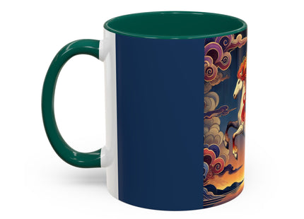 Flame-Winged Horse at Sunset Colorful Mugs (11oz, 15oz)