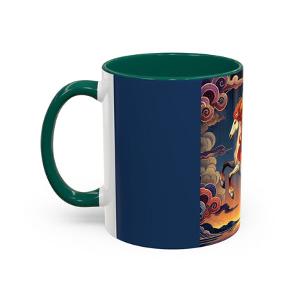 Flame-Winged Horse at Sunset Colorful Mugs (11oz, 15oz)