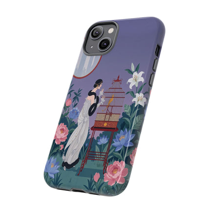 🌸🐦 The Lady Of The Garden Birdcage Phone Case – Art Deco Floral Elegance