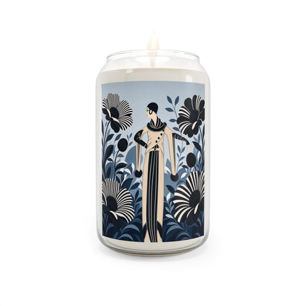 🖤🤍 The Lady Of The Monochrome Flower Garden Scented Soy Candle – Art Deco Fashion Elegance