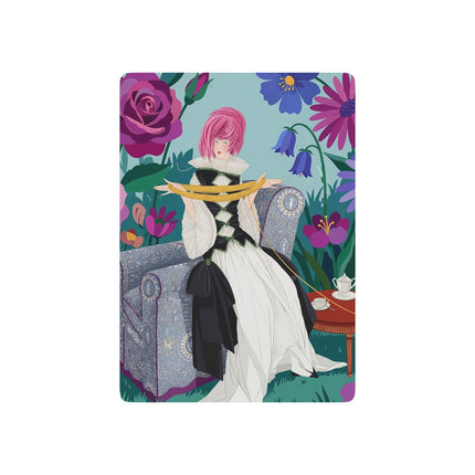 ☕🌸 The Lady Of The Garden Tea Playing Cards – Art Deco Floral Elegance