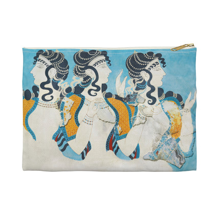 Reproduction of Ladies in Blue Accessory Pouch – Emile Gilliéron Minoan Fresco Design