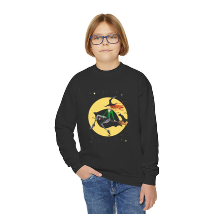 A Witch’s Moonlit Flight Youth Crewneck Sweatshirt