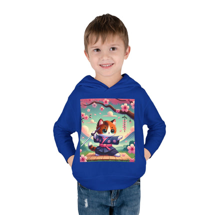 Samurai Kitten Toddler Pullover Fleece Hoodie