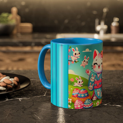 Springtime Kitten’s Easter Joy Colorful Mugs (11oz, 15oz)