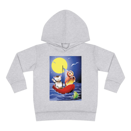 Embarking on a Moonlit Journey Toddler Pullover Fleece Hoodie
