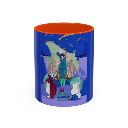 Wishes Beneath the Comet Sky Colorful Mug (11oz, 15oz) – Celestial Magic, Art Deco Elegance & Dreamy Wonder