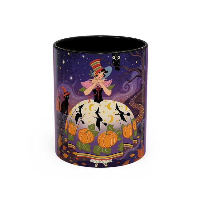 🎃🌙 The Pumpkin Moon Dress Colorful Mug – Whimsical Halloween Fashion