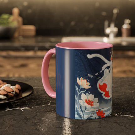 ❄️⛸️ The Winter Skater’s Flight Colorful Mug – Art Deco Floral Fantasy
