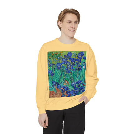 Irises by Vincent Van Gogh Unisex Garment-Dyed Sweatshirt