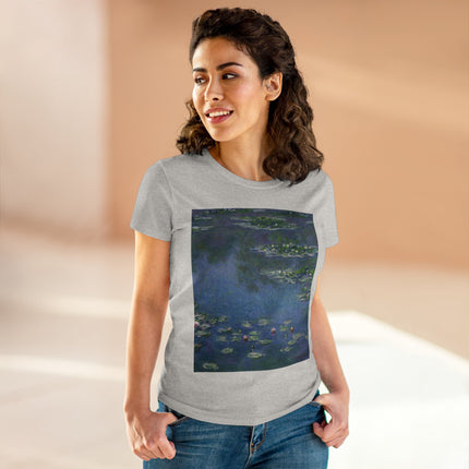 Water Lilies by Claude Monet Women's Midweight Cotton Tee