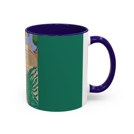 The Peacock's Admiration Colorful Mug (11oz, 15oz) – Rococo Elegance, Peacock Beauty & Garden Charm