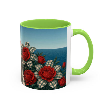 ⛵🌹 The Seaside Rose Traveler Colorful Mug – Art Deco Floral Elegance