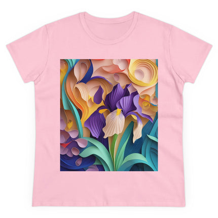 The Elegant Iris Flower Women's Midweight Cotton Tee