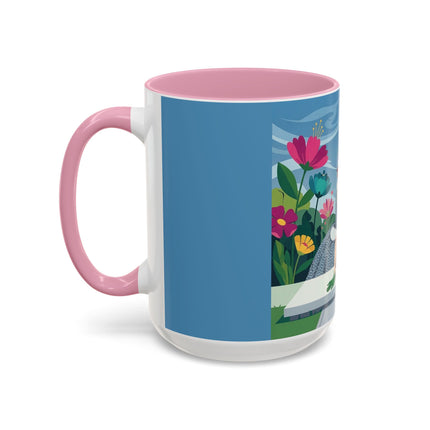 The Lady Of The Secret Garden Colorful Mugs – Art Deco Botanical Elegance