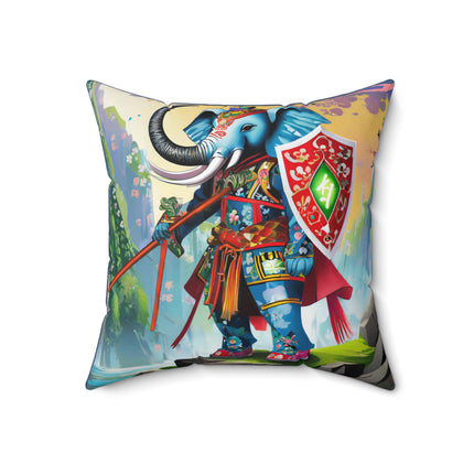 Cyberpunk Elephant Spun Polyester Square Pillow