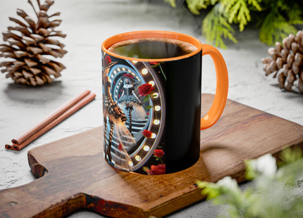 Halloween Witch Through the Mirror Colorful Mugs (11oz, 15oz)