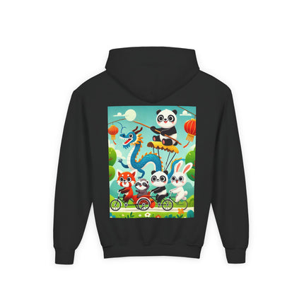 Rolling Along Together Youth Hooded Sweatshirt – Friendship, Fun & Playful Adventure