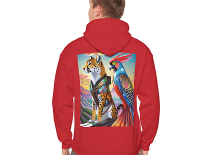 Cheetah and Parrot Cybernetic Duet – Heavy Blend™ Hooded Sweatshirt