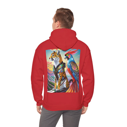 Cheetah and Parrot Cybernetic Duet – Heavy Blend™ Hooded Sweatshirt