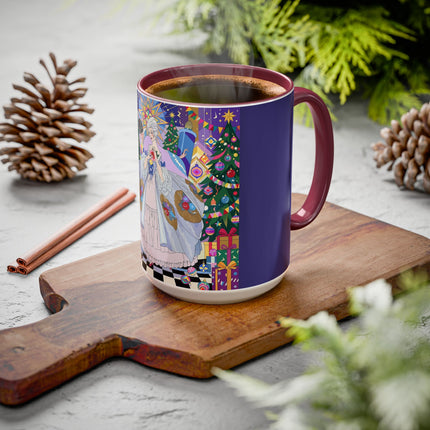 🎄✨ The Lady Of The Christmas Ornament Colorful Mug – Art Deco Holiday Fantasy