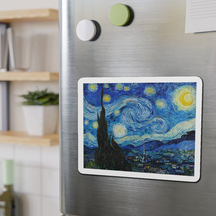 The Starry Night by Vincent Van Gogh Die-Cut Magnets (5 Sizes)