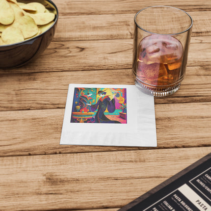 Phantoms of Elegance White Coined Napkins
