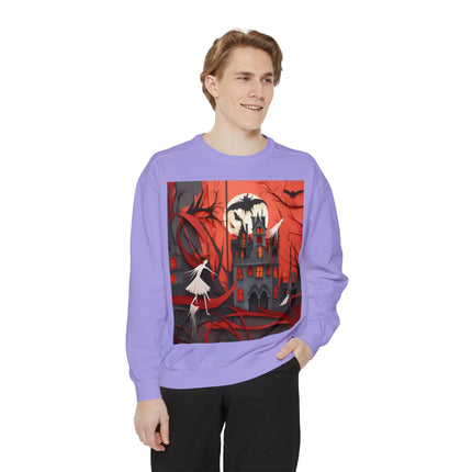 Halloween Night Scene Unisex Garment-Dyed Sweatshirt