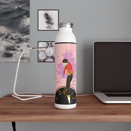 Woman Waiting for her Beloved at 1:59 by Kobayashi Kaichi Slim Water Bottle